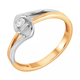 Кольцо из красного золота с бриллиантом 11-0862-1000 №2-19