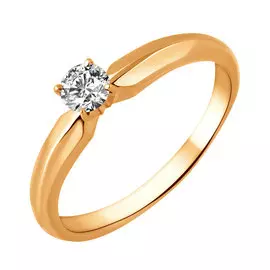 Кольцо из красного золота с бриллиантом 11-9003-11-02