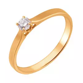 Кольцо из красного золота с бриллиантом 11-9007-11-02