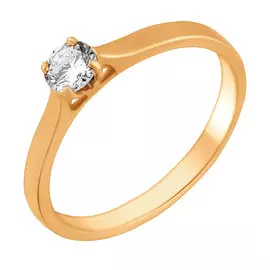 Кольцо из красного золота с бриллиантом 11-9010-11-02