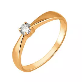 Кольцо из красного золота с бриллиантом 11-9055-11-02