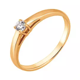 Кольцо из красного золота с бриллиантом 11-9057-11-02