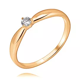 Кольцо из красного золота с бриллиантом 11-9068-11-02