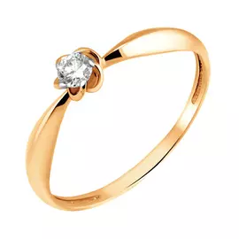 Кольцо из красного золота с бриллиантом 11-9129-11-02