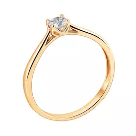 Кольцо из красного золота с бриллиантом 11-9360-11-02