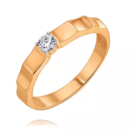 Кольцо из красного золота с бриллиантом 11-9364-11-02