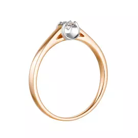 Кольцо из красного золота с бриллиантом 13303-100