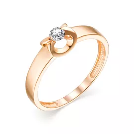 Кольцо из красного золота с бриллиантом 13513-100