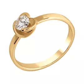 Кольцо из красного золота с бриллиантом 1505-100