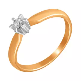 Кольцо из красного золота с бриллиантом 1-0026-1000 №2-17