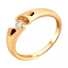 Кольцо из красного золота с бриллиантом 3206-110