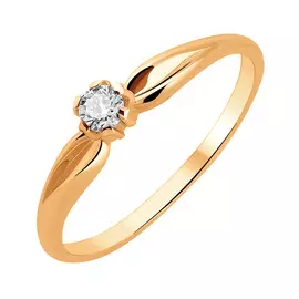 Кольцо из красного золота с бриллиантом ERG22D01000007
