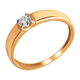 Кольцо из красного золота с бриллиантом К0156-120