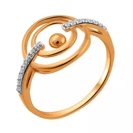 Кольцо из красного золота с фианитами 005411-1102