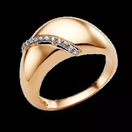Кольцо из красного золота с фианитами 006961-1102