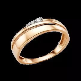 Кольцо из красного золота с фианитами 010891-1102