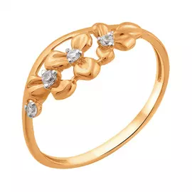 Кольцо из красного золота с фианитами 012971-1102