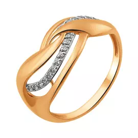 Кольцо из красного золота с фианитами 013041-1102