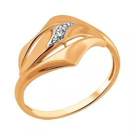 Кольцо из красного золота с фианитами 013061-1102