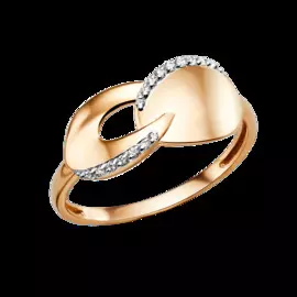 Кольцо из красного золота с фианитами 014691-1102