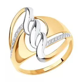 Кольцо из красного золота с фианитами 018656