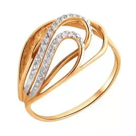 Кольцо из красного золота с фианитами 01-4889-00-401-1110-48