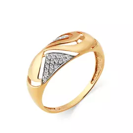 Кольцо из красного золота с фианитами 1000068