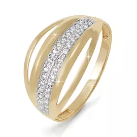 Кольцо из красного золота с фианитами 111733