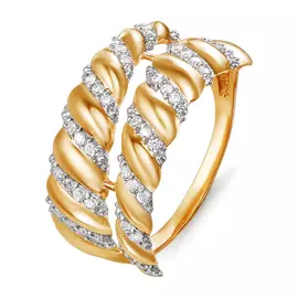 Кольцо из красного золота с фианитами 114792