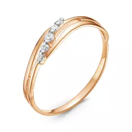 Кольцо из красного золота с фианитами 114867