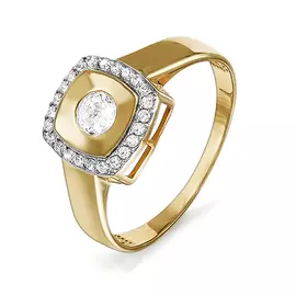 Кольцо из красного золота с фианитами 115173