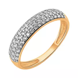 Кольцо из красного золота с фианитами 11-0001-11-01