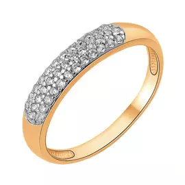 Кольцо из красного золота с фианитами 11-0023-11-01