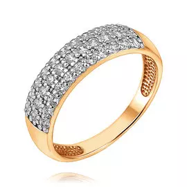 Кольцо из красного золота с фианитами 11-0031-11-01