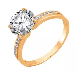 Кольцо из красного золота с фианитами 11-0081-11-01