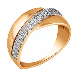 Кольцо из красного золота с фианитами 11-0115-11-01