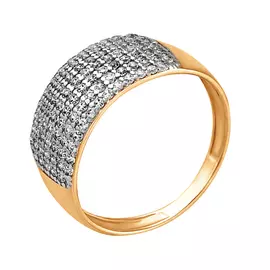 Кольцо из красного золота с фианитами 11-0138-11-01