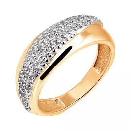 Кольцо из красного золота с фианитами 11-0471-11-01