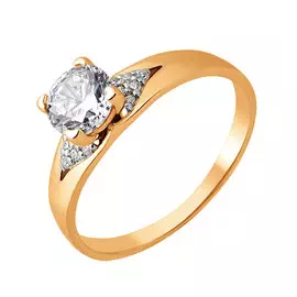 Кольцо из красного золота с фианитами 11-0598-11-01
