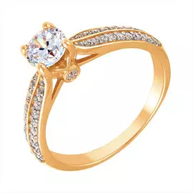 Кольцо из красного золота с фианитами 11-0599-11-01