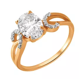 Кольцо из красного золота с фианитами 11-0796-11-01
