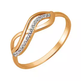 Кольцо из красного золота с фианитами 11-0944-11-01