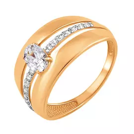 Кольцо из красного золота с фианитами 11-0990-11-01