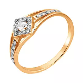 Кольцо из красного золота с фианитами 11-1099-11-01