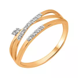 Кольцо из красного золота с фианитами 11-1336-11-01