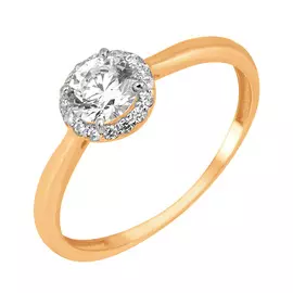 Кольцо из красного золота с фианитами 11-1354-11-01