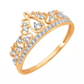 Кольцо из красного золота с фианитами 11-1356-11-01