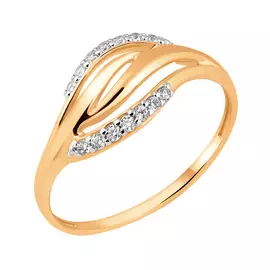 Кольцо из красного золота с фианитами 11-1433-11-01