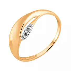 Кольцо из красного золота с фианитами 11-1438-11-01
