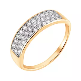 Кольцо из красного золота с фианитами 11-1487-11-01